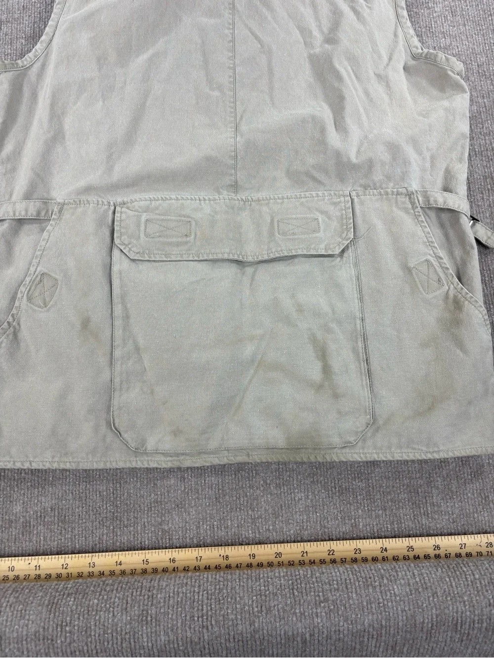 Vintage Banana Republic Vest Mens Medium Beige Safari Travel Hooded Canvas